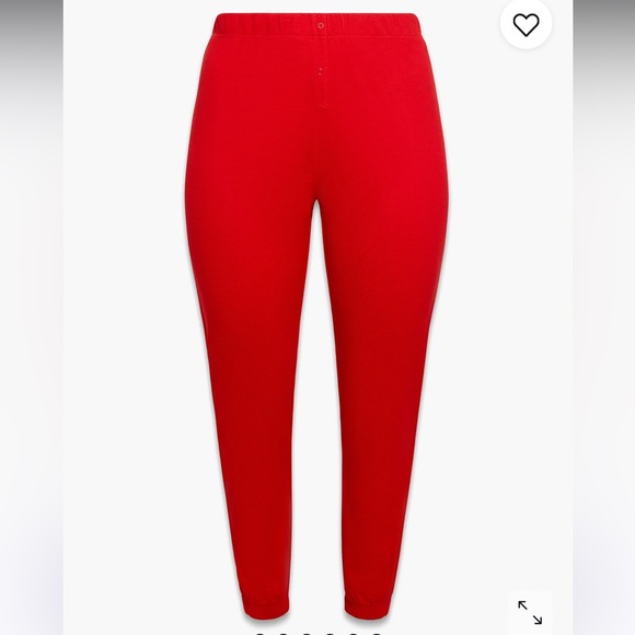 Savage X Fenty Goji Berry Red Midnight Cruise Crop Top & Jogger Pajama Set - Picture 8 of 16